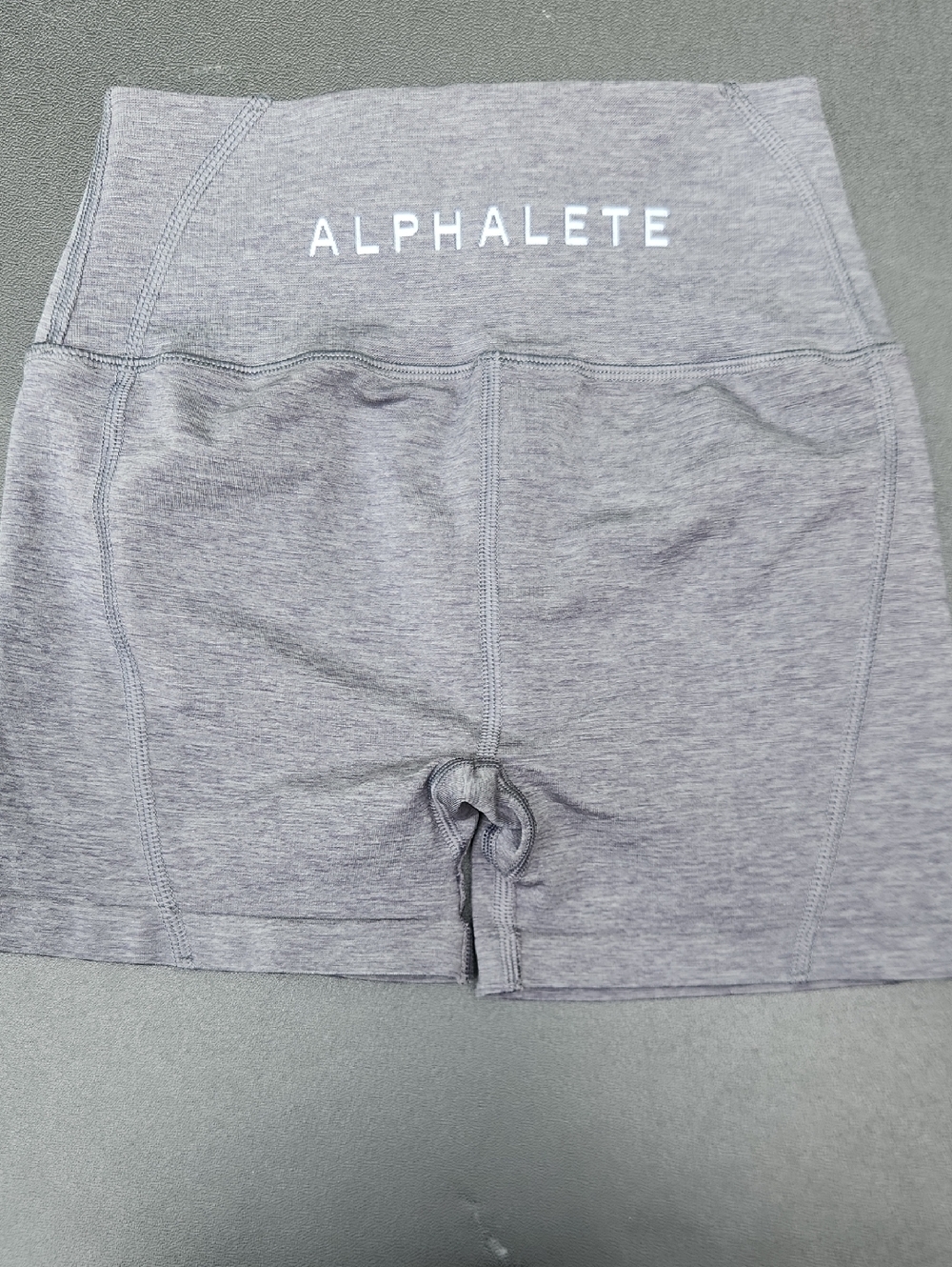 Alphalete Heather Gray High-Waist Bike Shorts